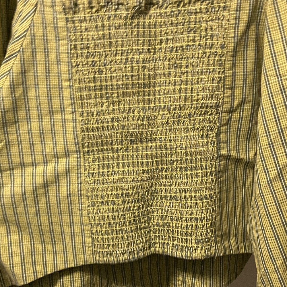 Levi's Yellow-Green Striped Square-Neck Blouse - Picture 6 of 9